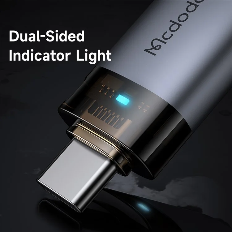 MCDODO OT-7400 MDD USB-A 3.0 to USB-C Adapter with LED Light 5Gbps Transfer Speed Aluminum Alloy