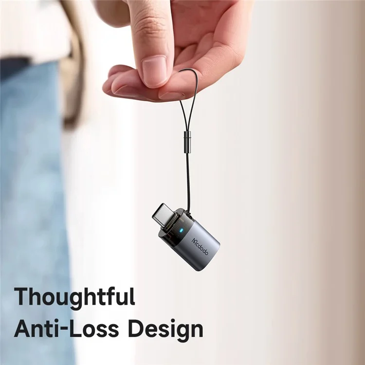 MCDODO OT-7400 MDD USB-A 3.0 to USB-C Adapter with LED Light 5Gbps Transfer Speed Aluminum Alloy