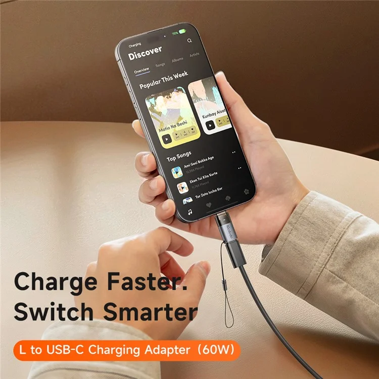 MCDODO OT-7610 MDD iP Female to USB-C Male Adapter with LED Light PD 60W Fast Charging Converter