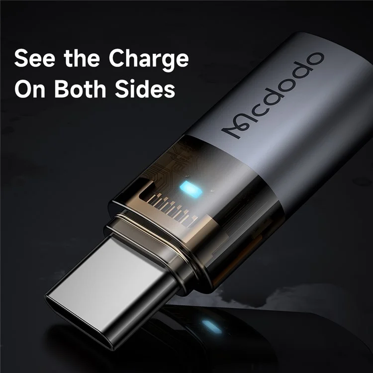 MCDODO OT-7610 MDD iP Female to USB-C Male Adapter with LED Light PD 60W Fast Charging Converter