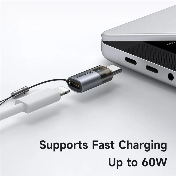 MCDODO OT-7610 MDD iP Female to USB-C Male Adapter with LED Light PD 60W Fast Charging Converter