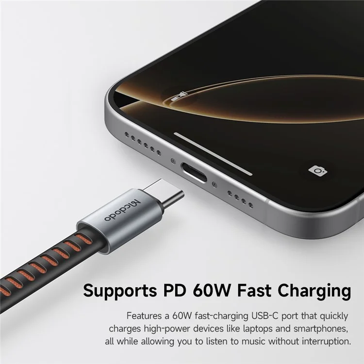 MCDODO CA-3120 MDD 2 in 1 Audio Adapter Cable USB-C to USB-C + DC3.5mm Charging Audio Converter