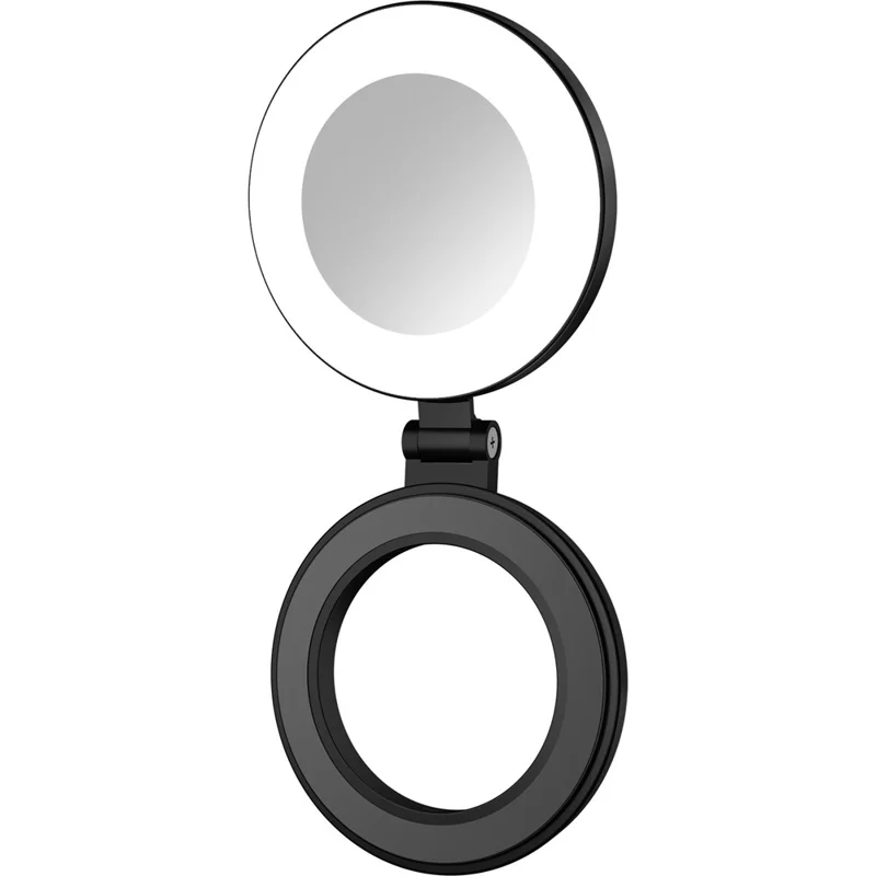 H22B Foldable Magnetic Phone Ring Light Dimmable Portable LED Fill Lamp for Photography / Makeup - Black