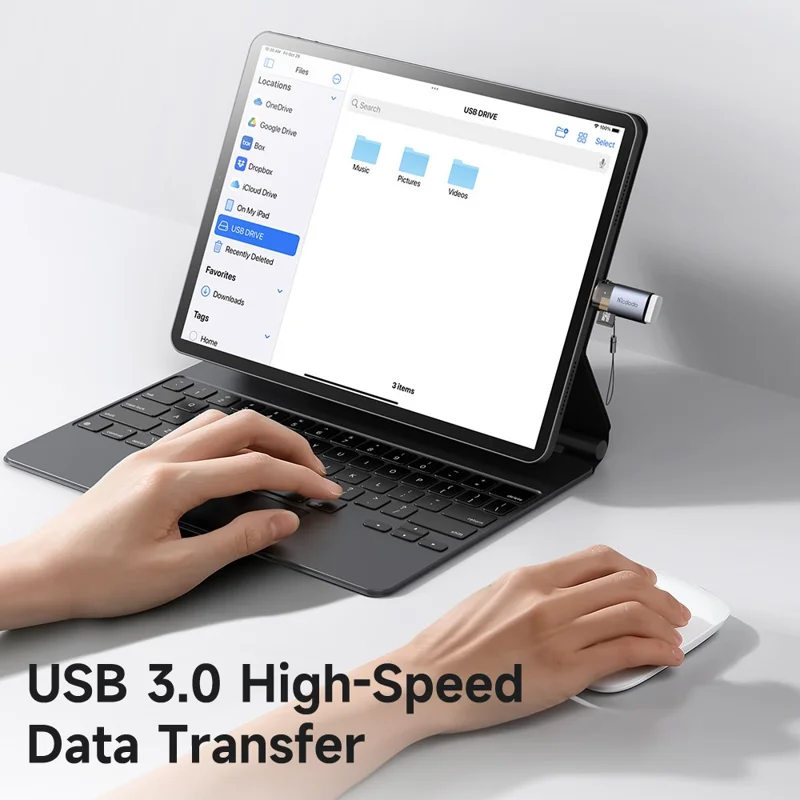 Adaptador MCDODO OT-760 2 em 1 USB A Fêmea para USB C Macho com Slot para Cartão TF para Transferência de Dados de 480 Mbps