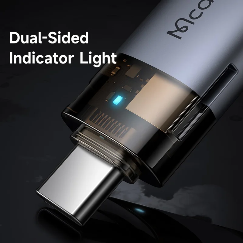 Adaptador MCDODO OT-760 2 em 1 USB A Fêmea para USB C Macho com Slot para Cartão TF para Transferência de Dados de 480 Mbps