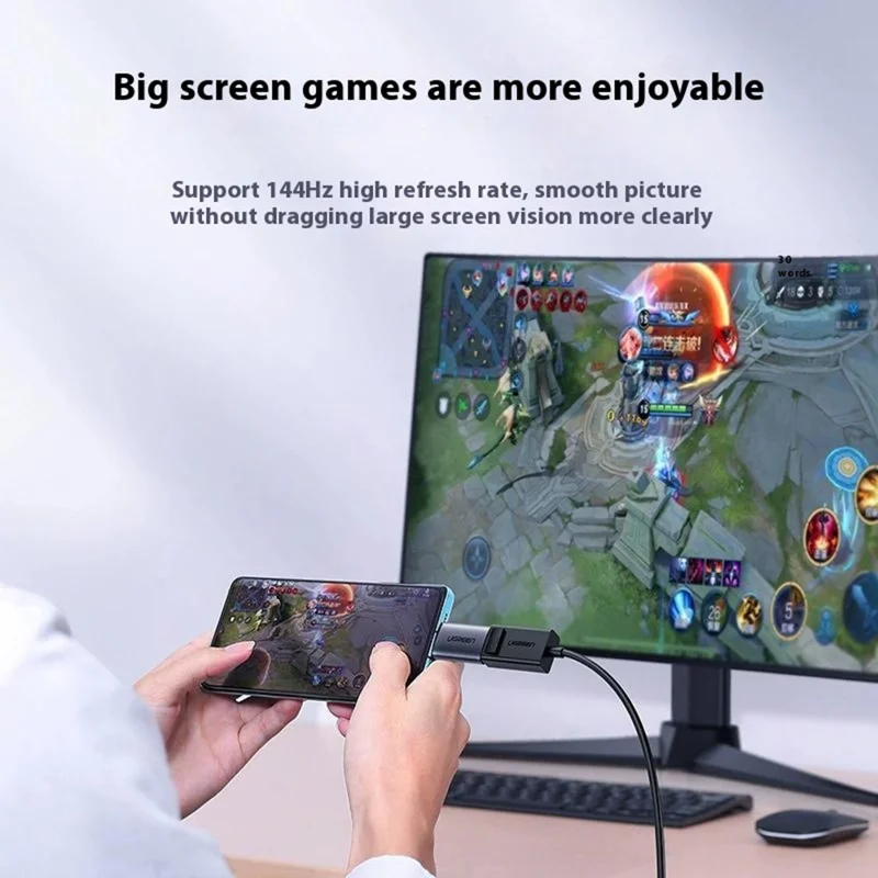 UGREEN 70451 Convertisseur Type C vers DP 4K 60Hz / 2K 144Hz Adaptateur d'Affichage Haute Définition