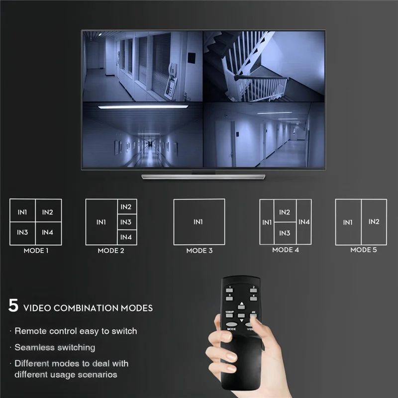 NK-941 4K HDMI 4 Input 1 Output Splitter Seamless Switch Multi-Viewer with Remote Control