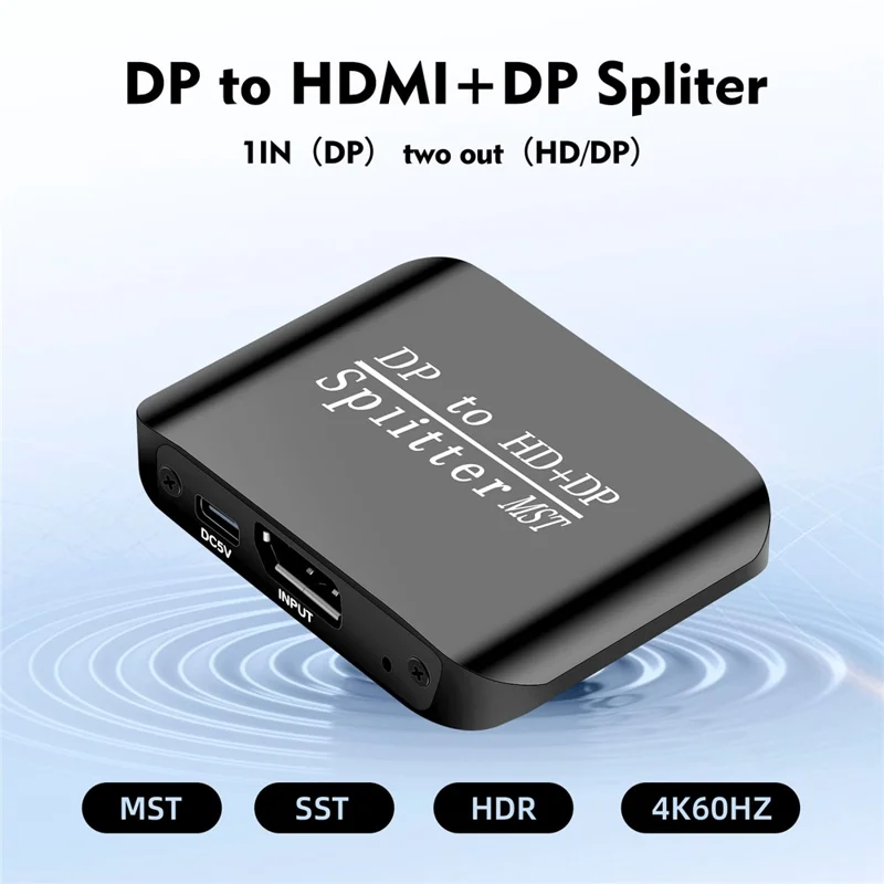 Adaptador Divisor NK-W60 DP para HD+DP 4K 60Hz MST / SST para Exibição Dupla / Exibição Espelhada
