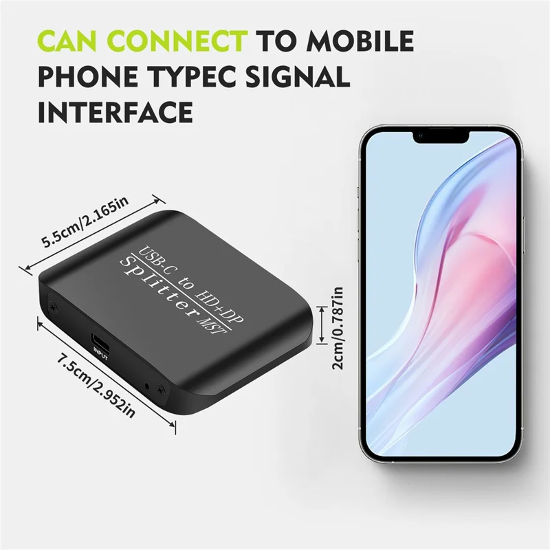 Adattatore Splitter NK-E60 da USB-C a HD+DP con Supporto MST / SST 4K 60Hz 3D / HDR per Display Doppio / Modalità Mirror