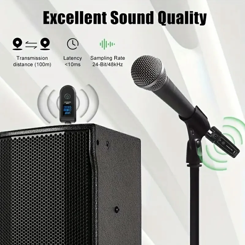 K1 Wired to Wireless Microphone Converter for Handheld Dynamic Mic, 2 Transmitter + 1 Receiver
