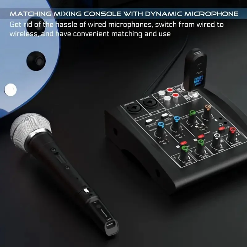 K1 Wired to Wireless Microphone Converter for Handheld Dynamic Mic, 2 Transmitter + 1 Receiver