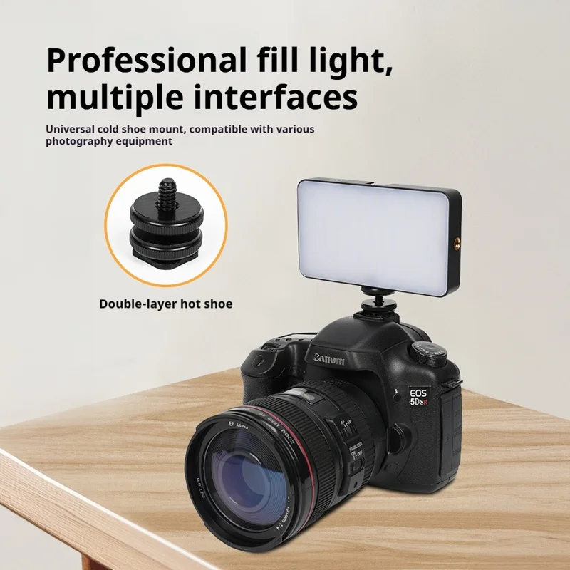 N19 Карманный трехцветный портативный магнитный LED-светильник для фотографии с заполняющим светом 2800-9000K - Черный