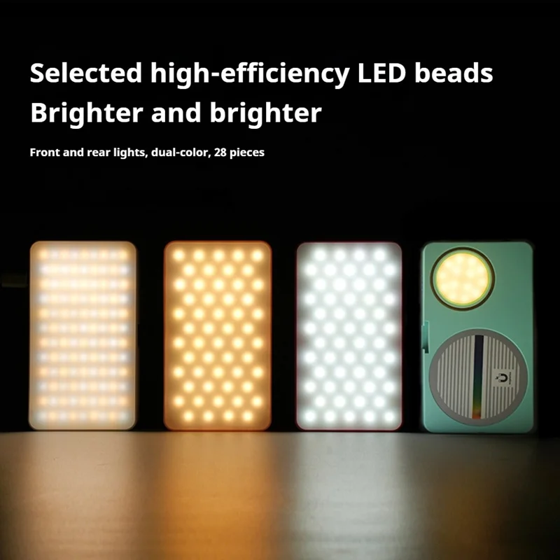 N19 Карманный трехцветный портативный магнитный LED-светильник для фотографии с заполняющим светом 2800-9000K - Черный