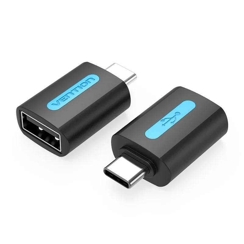VENTION CDT Series Adattatore OTG da USB-A Femmina a Type-C Maschio USB2.0 Convertitore per Trasferimento Dati 480Mbps - Nero