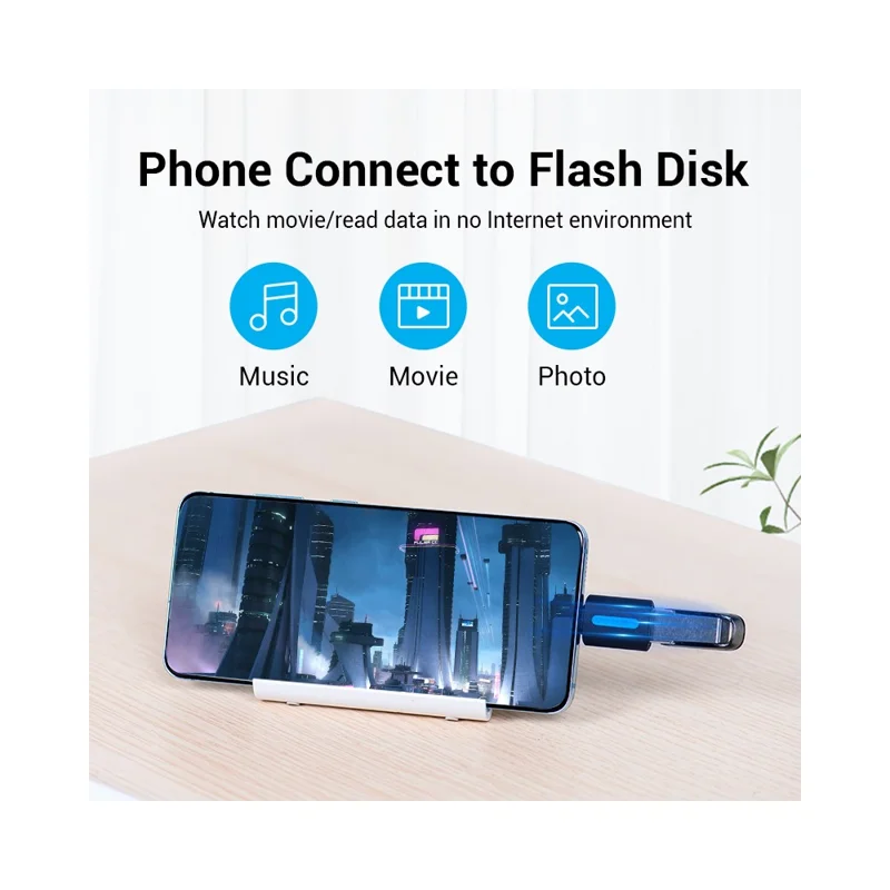 VENTION CDT Series Adattatore OTG da USB-A Femmina a Type-C Maschio USB2.0 Convertitore per Trasferimento Dati 480Mbps - Nero