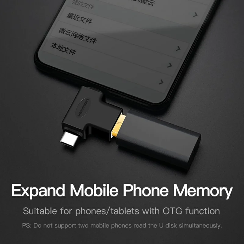 VENTION CDI Series OTG Adapter 3 in 1 USB A / Micro-B / USB C High Speed Data Transfer Adapter