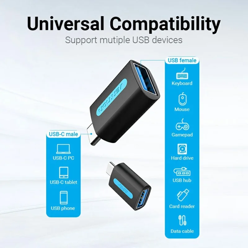Adaptateur OTG Mini VENTION CDU Série USB 3.0 Type C Mâle vers USB A Femelle