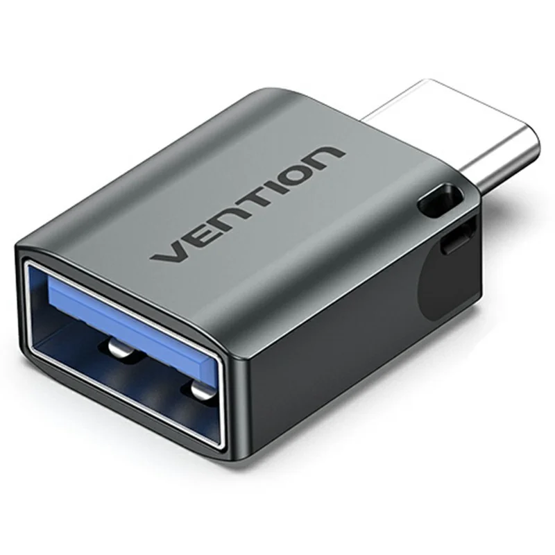 VENTION CDQ Series USB 3.0 Type C Male to USB A Female Converter Aluminum Alloy OTG Adapter with Lanyard