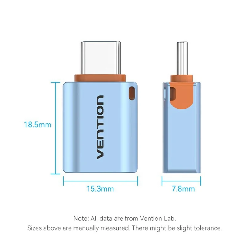 VENTION CUB Series USB 3.1 Type C Male to USB A Female Aluminum Alloy OTG Adapter with Lanyard
