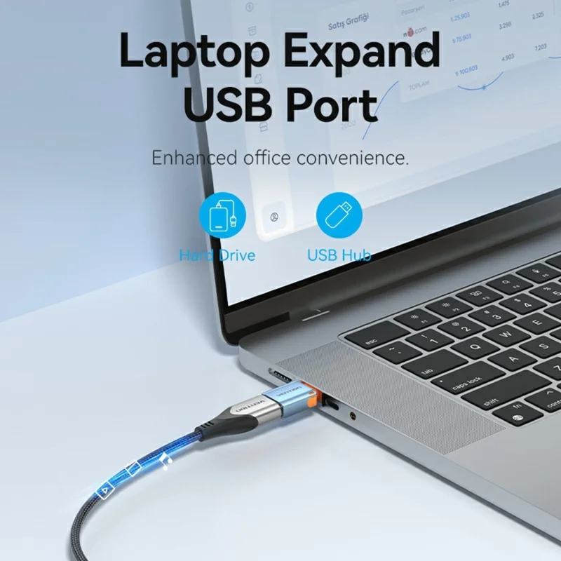 VENTION CUB Series USB 3.1 Type C Male to USB A Female Aluminum Alloy OTG Adapter with Lanyard