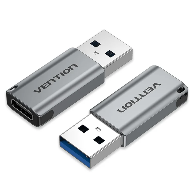 VENTION CDP Series USB3.0 USB-A Male to USB-C Female Adapter Aluminum Alloy OTG Converter with Lanyard