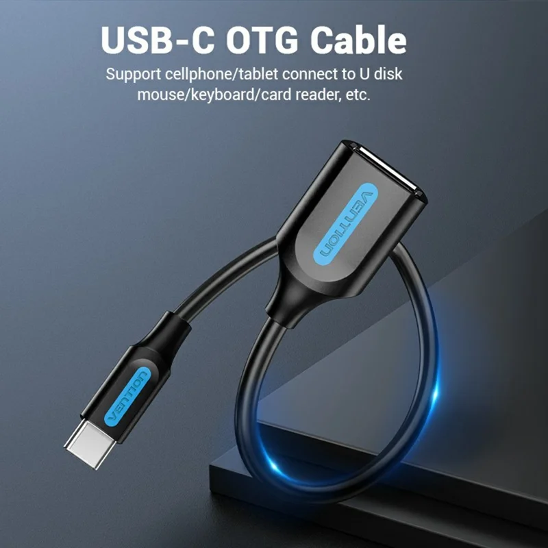 Cable OTG de datos VENTION CCS Serie 0,15m USB 2.0 Tipo C Macho a USB A Hembra 480 Mbps