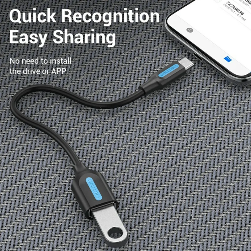 Cable OTG de datos VENTION CCS Serie 0,15m USB 2.0 Tipo C Macho a USB A Hembra 480 Mbps