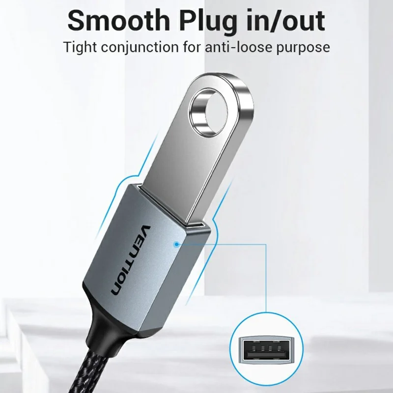 Cable de datos VENTION CCW Series 0.15m USB 2.0 Tipo-C Macho a USB-A Hembra OTG
