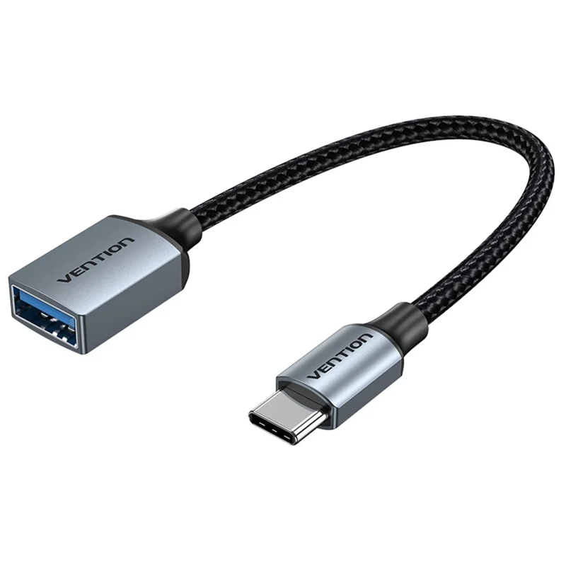 VENTION CCX Series 0.15m USB 3.0 Type-C Male to USB-A Female Aluminum Alloy Braided OTG Adapter Cable