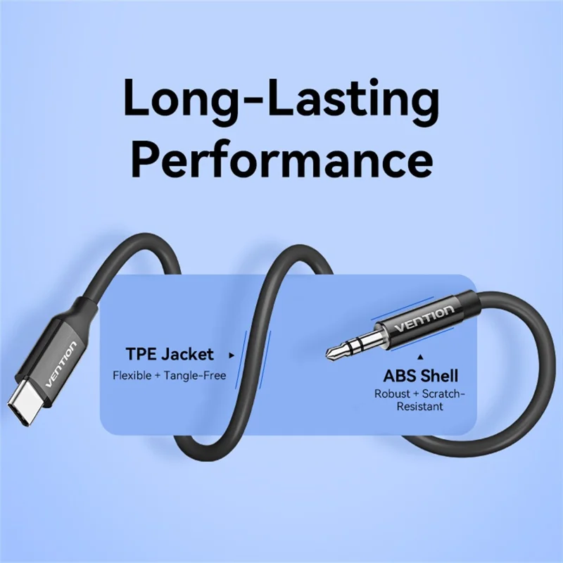 VENTION Série BIF 1m Câble Adaptateur Audio Type C vers 3,5mm pour Smartphone et Ordinateur Portable