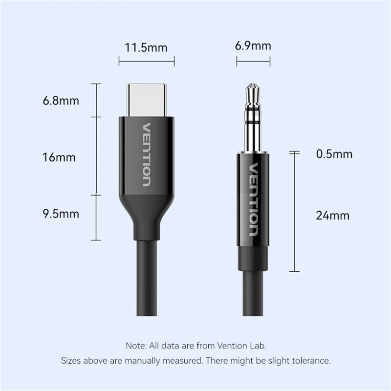 Cable adaptador de audio VENTION BIF Series de 1,5m, de USB Tipo C a 3,5mm para smartphone y portátil