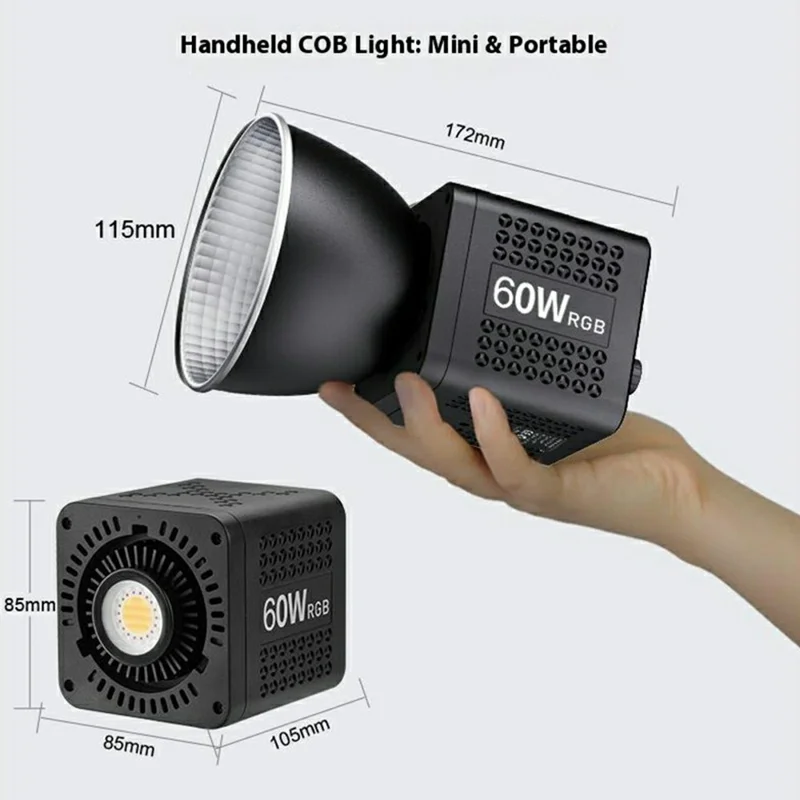 VLOGLITE P60RGB 60 W Mocny Światło Wypełniające COB, Lampa RGB, Profesjonalne Światło Wideo