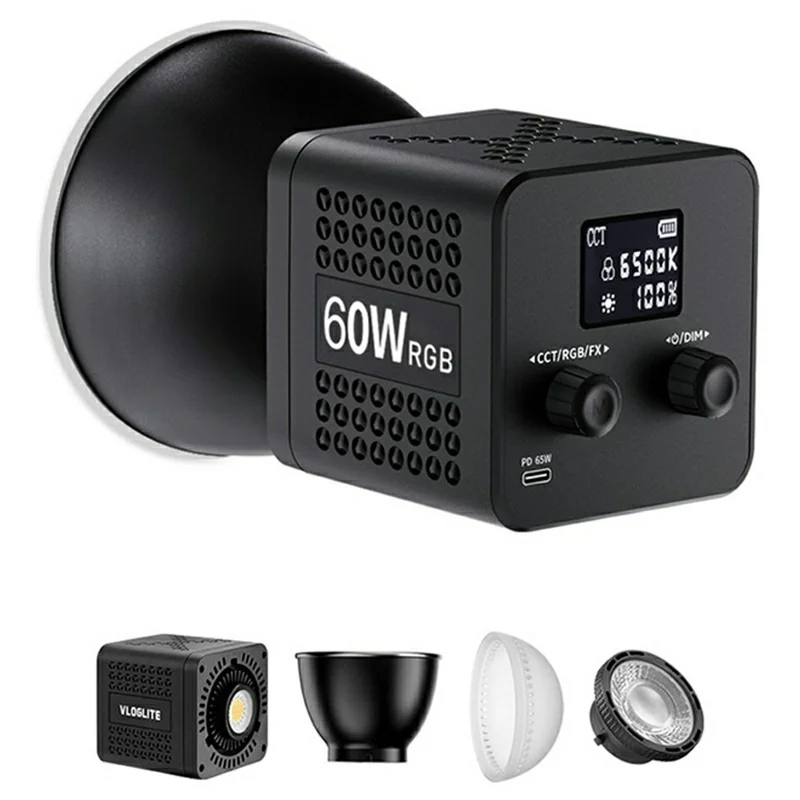 VLOGLITE P60RGB 60 W Mocny Światło Wypełniające COB, Lampa RGB, Profesjonalne Światło Wideo