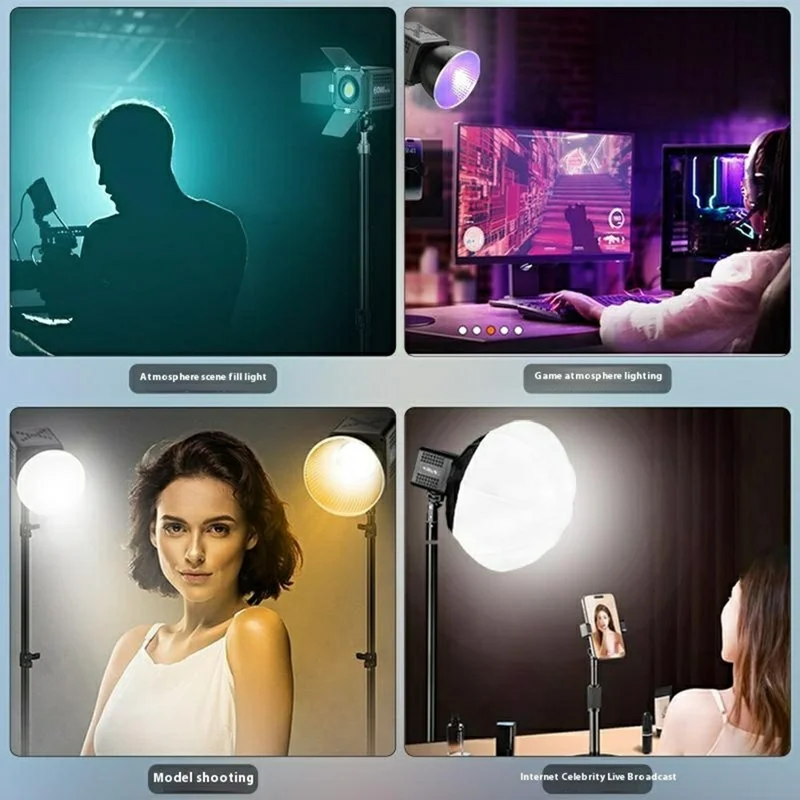 VLOGLITE P60RGB 60 W Mocny Światło Wypełniające COB, Lampa RGB, Profesjonalne Światło Wideo