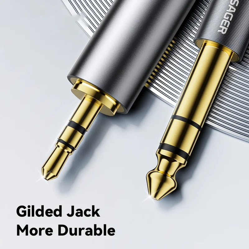 Adaptateur audio ESSAGER 6,5 mm femelle vers 3,5 mm mâle HiFi Sound Portable Connecteur doré plaqué