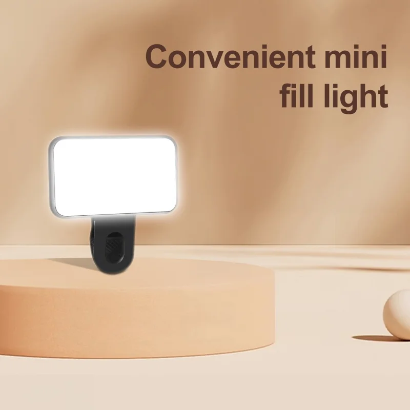 DO AS YOU WISH Mini Clip-lamp 24 LED Oplaadbare Batterij Instelbare Kleurtemperatuur Draagbare Vullamp - Zwart