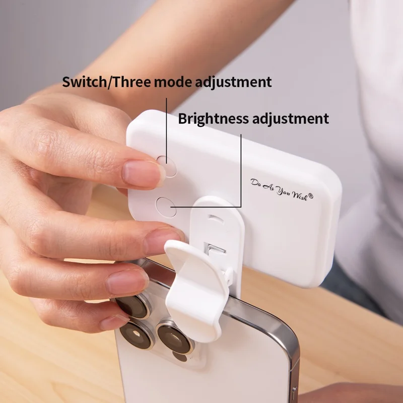 DO AS YOU WISH Mini Clip-lamp 24 LED Oplaadbare Batterij Instelbare Kleurtemperatuur Draagbare Vullamp - Zwart