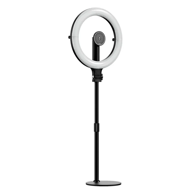 XJ36C Lampe Anneau 10 Pouces avec Support Téléphone Magnétique, Lampe Selfie avec Trépied Ajustable, Kit Photographie de Bureau - Blanc