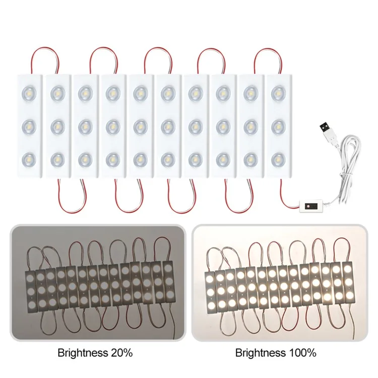 Induction à Main de Maquillage à LED Dimmable Miroir Lumineux Lampe Cosmetique Polodé USB - 6 Bandes LED