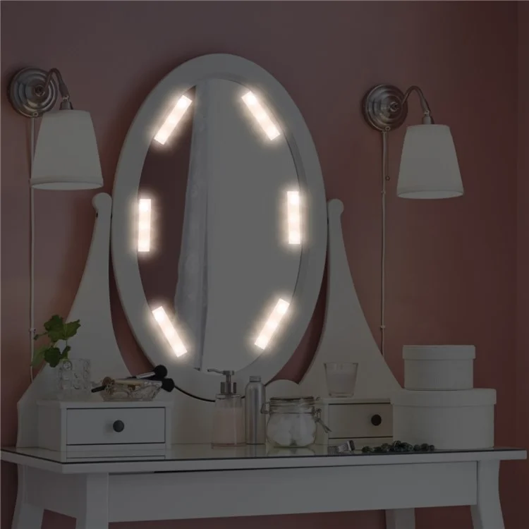 Touch Control Dimmable LED Makeup Mirror Light Strip USB Powered Vanity Table Lamp - 10 LED Strips