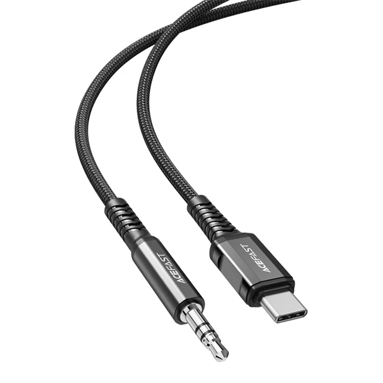 ACEFAST C1-08 USB-C Macho para 3,5 mm Macho Cabo de Áudio de Liga de Alumínio Trançado 1,2 m - Preto