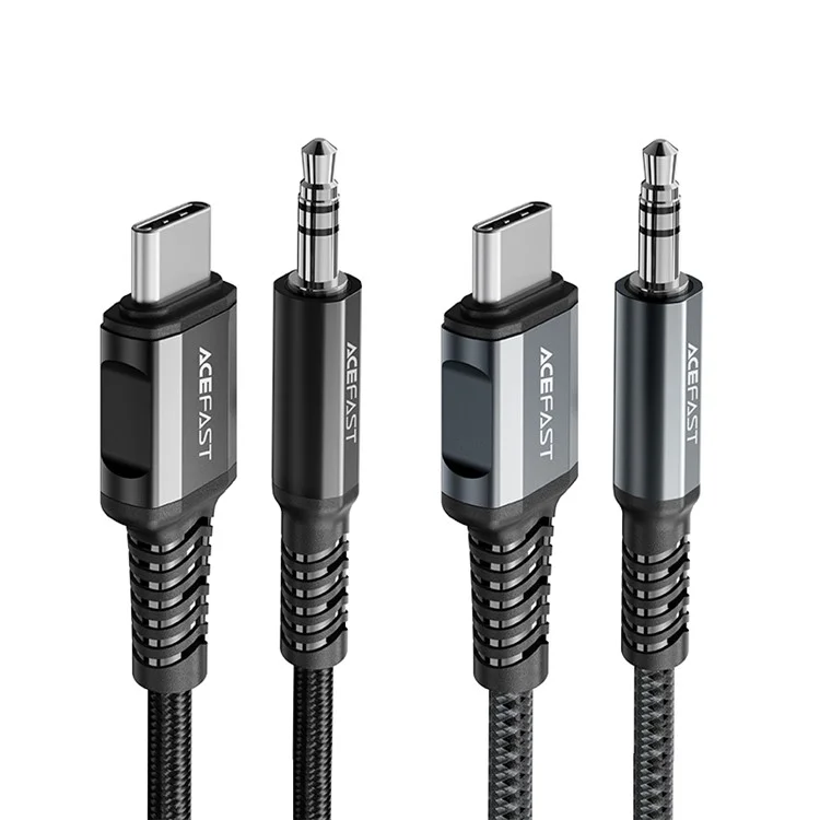 ACEFAST C1-08 USB-C Macho para 3,5 mm Macho Cabo de Áudio de Liga de Alumínio Trançado 1,2 m - Preto