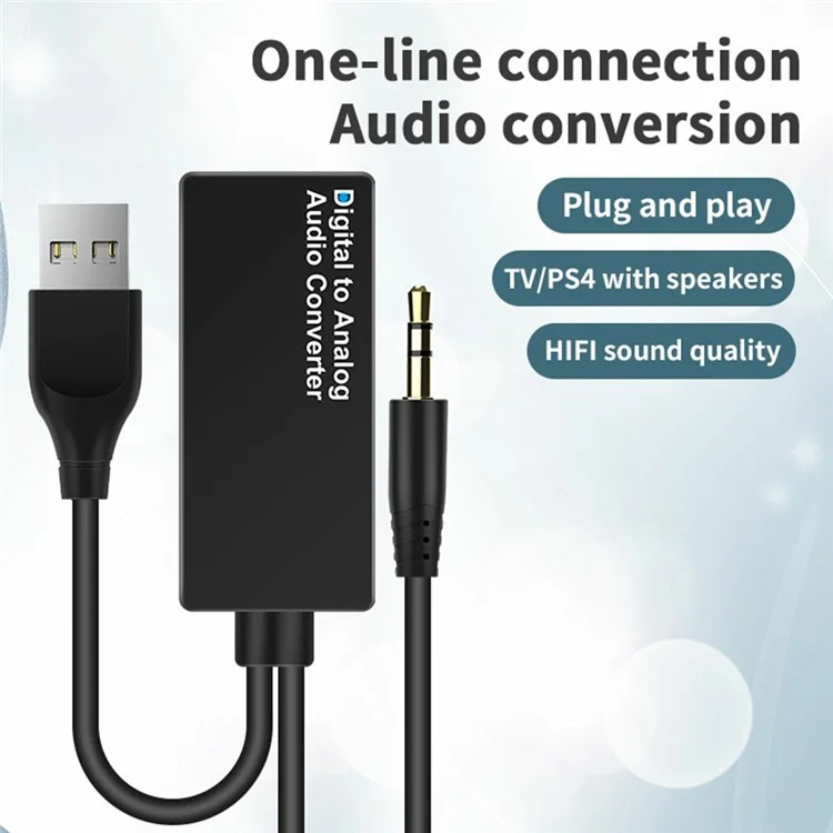 Câble Adaptateur De Convertisseur Audio D15 Coaxial / Fibre Optique / À 3,5 Mm / Interface USB DAC - Coaxial