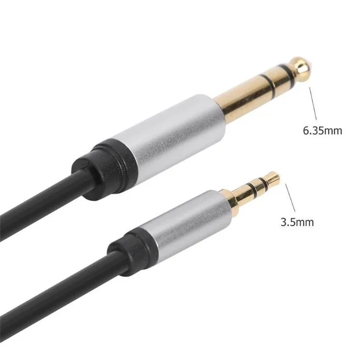 Cabo De Conversão De 0.3m 3,5mm Masculino Para 6,35mm Cabo Do Adaptador Aux Do Jack TRS Do Macho Para O Amplificador Do Misturador