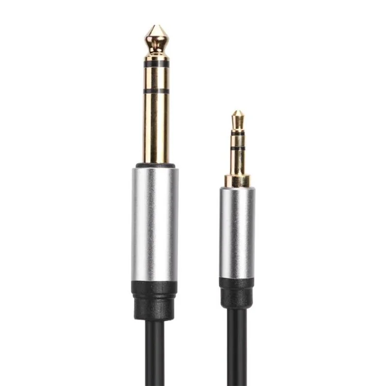 Câble auxiliaire stéréo de 1 m avec fiche Jack TRS mâle de 3,5 mm à 6,35 mm pour mélangeur et amplificateur