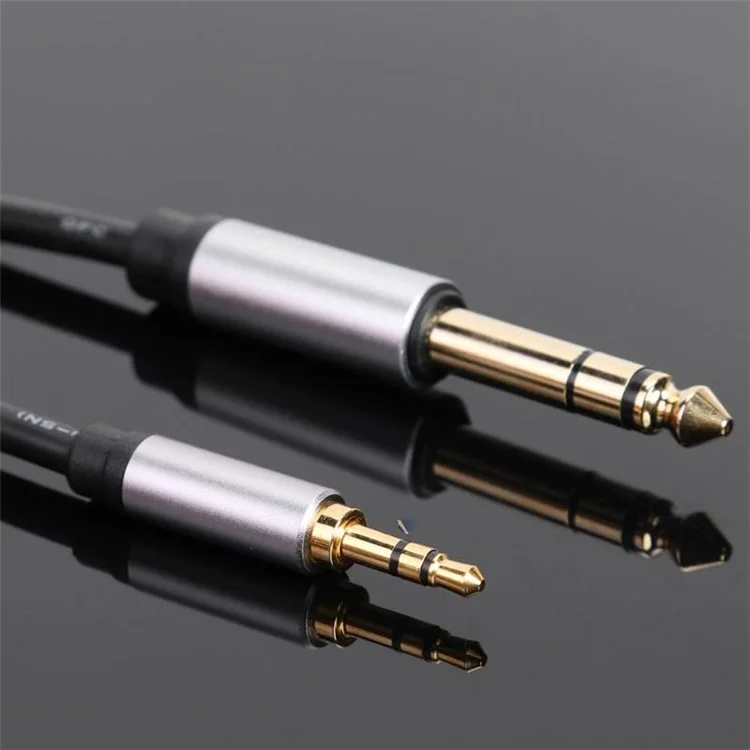 Câble auxiliaire stéréo de 1 m avec fiche Jack TRS mâle de 3,5 mm à 6,35 mm pour mélangeur et amplificateur