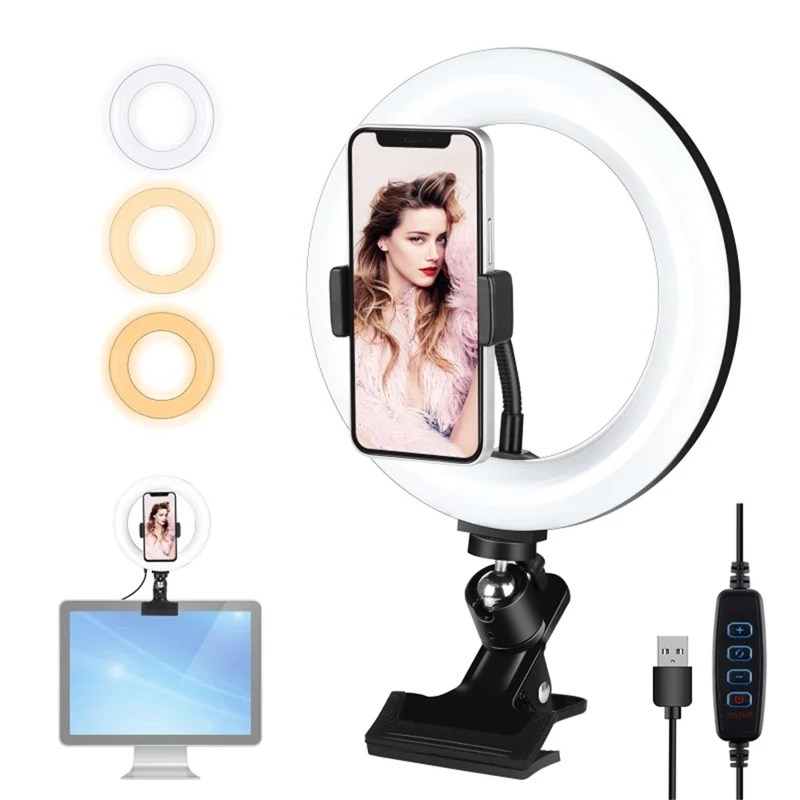 Puluz Pkt3120b Selfie Ring Light 7,9 Дюйма 20 см 3200K-6500K Dimmable Dimbel Desk Light Для YouTube Video Live Stream Makeup