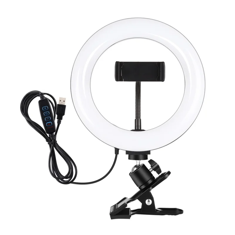 Puluz Pkt3120b Selfie Ring Light 7,9 Дюйма 20 см 3200K-6500K Dimmable Dimbel Desk Light Для YouTube Video Live Stream Makeup