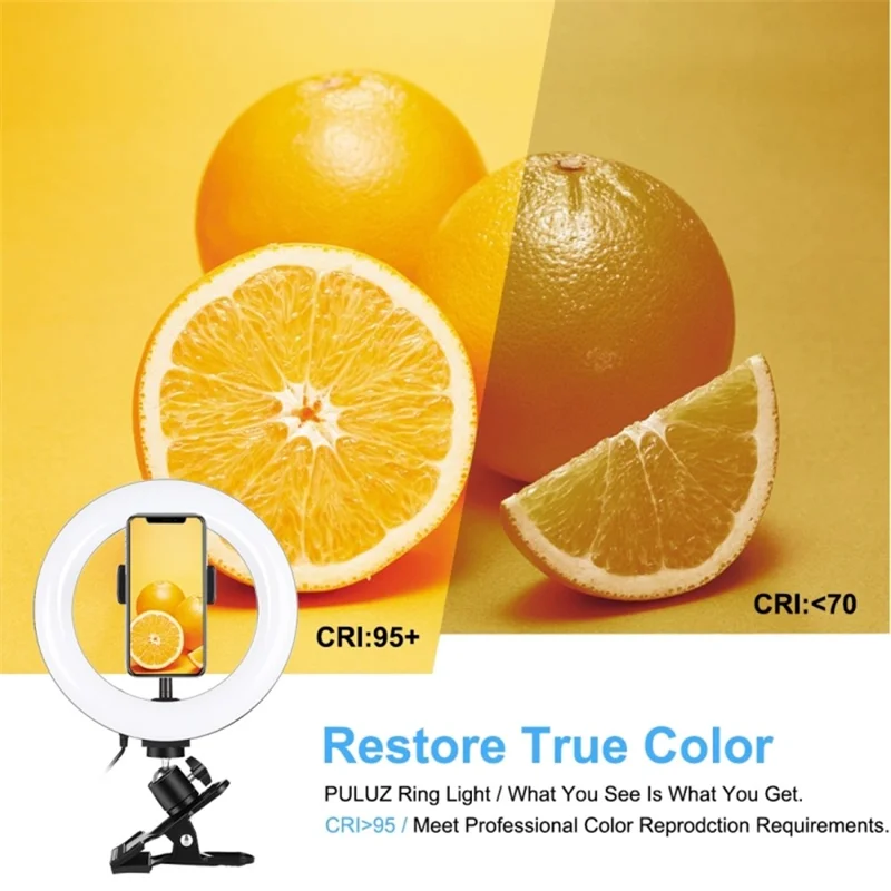 Puluz Pkt3120b Selfie Ring Light 7,9 Дюйма 20 см 3200K-6500K Dimmable Dimbel Desk Light Для YouTube Video Live Stream Makeup