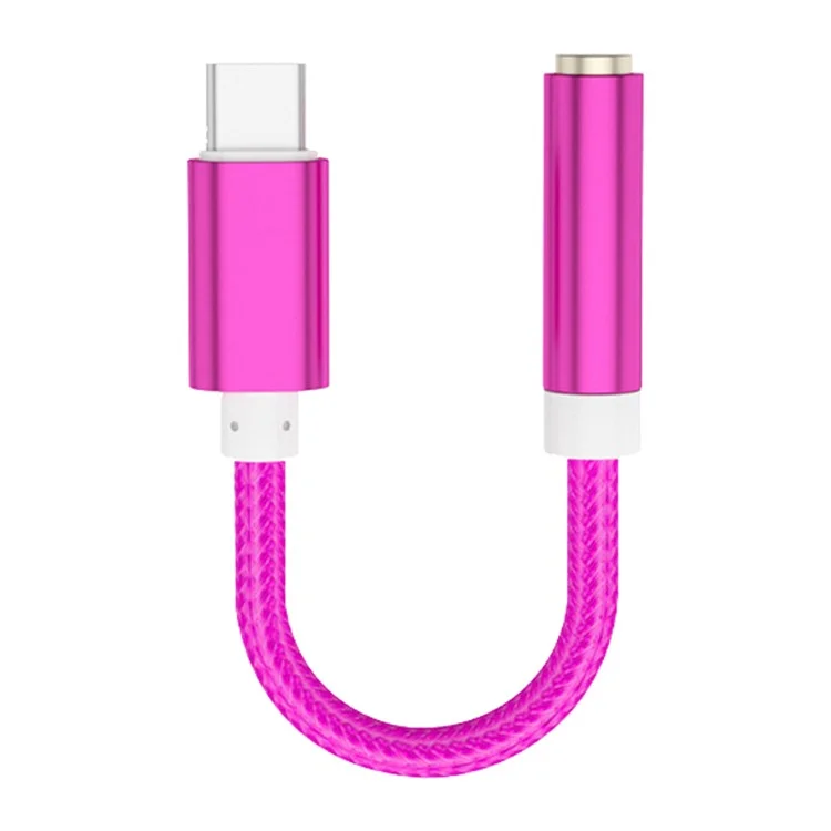 Tianston Type-C a 3.5 mm Adaptador Audio Aux Jack Cable Auriculares Cable Adaptador de Auriculares Para Leeco Le Pro3/Xiaomi Mi 6 - Rosa